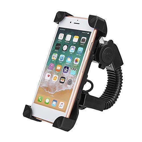 Motorcycle Phone Mount with USB Charger Port, Bike Motorcycle Cell Phone Holder Mount Stand Bracket for Most Mobile Smartphones (4" to 7")/GPS,Adjustable Clamp,on Handlebar