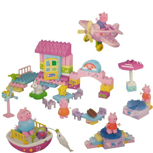 IndusBay Peppa Pig House Party Fun Blocks - Peppa Boat,  Building Set - Mega Blocks