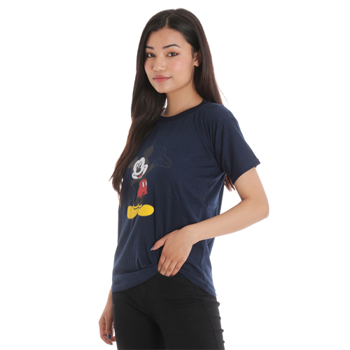 Black Casual Printed T-Shirt For Women
