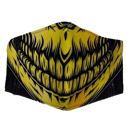 Graphic Skull Black/Yellow Printed Unisex Face Mask