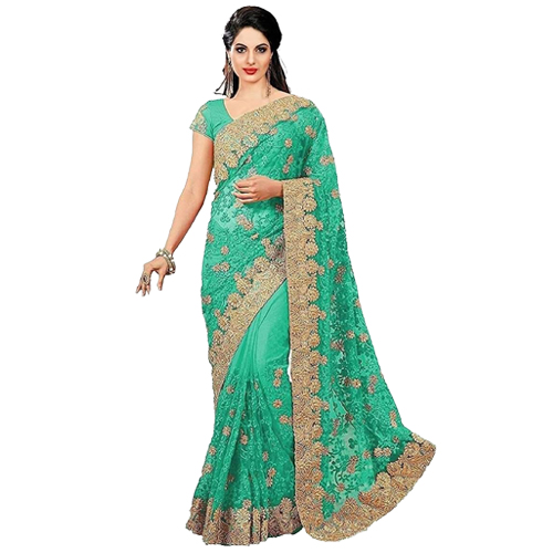 Light Green Color Banarasi Saree with Blouse For Women