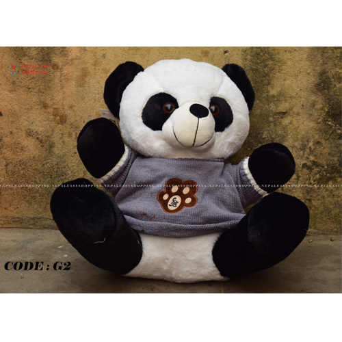 Sitting Panda Soft Toy Teddy Bear Toy (Medium, Black/White)