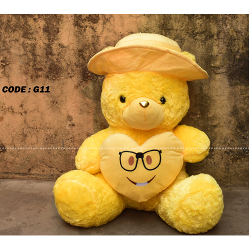 Yellow Cap Soft Toy for Kids, Teddy Bear Loveable & Huggable