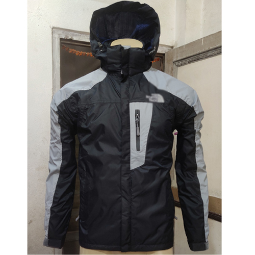Black and Grey  Windcheater Jacket with Hoodie Cap