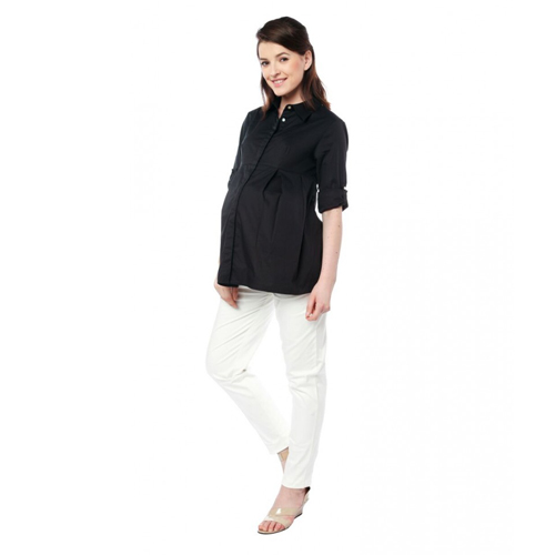 Nine Maternity Simple Black Nursing Shirt