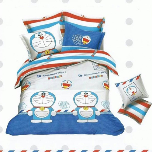 Doreamon Pure Cotton King Sized Bed Sheet With 2 Pillow Covers