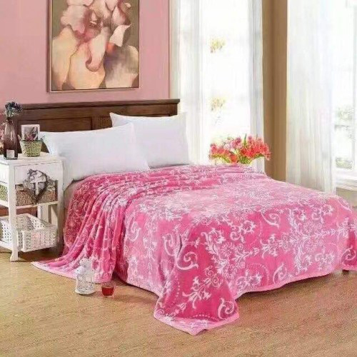 Pink Warm Faux Mink Flannel King Sized Bed Covers