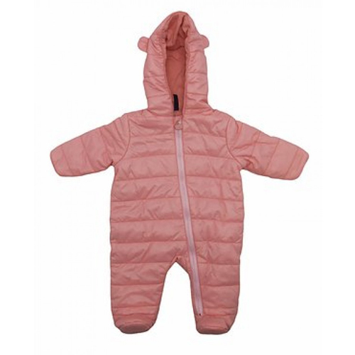 Pink Hooded Winter Puffer Snowsuit/ Romper For Winter