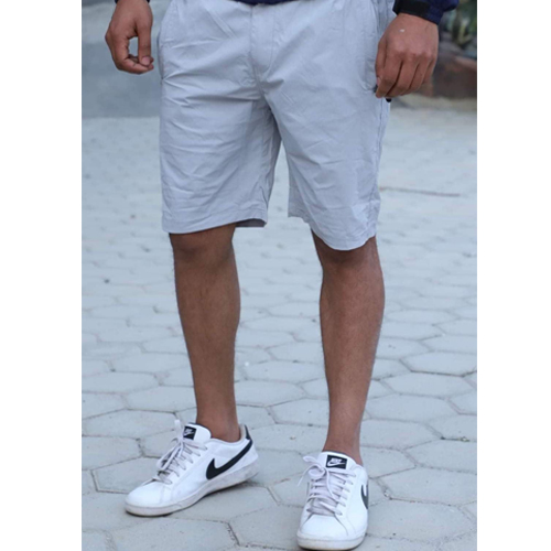 Men's Regular White Fit Cotton Woven Shorts