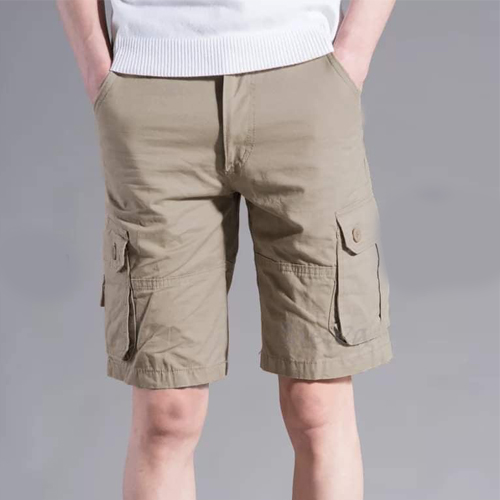 Men's Cream Color Cotton Shorts