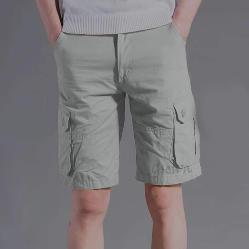 Men's Grey Color Cotton Shorts
