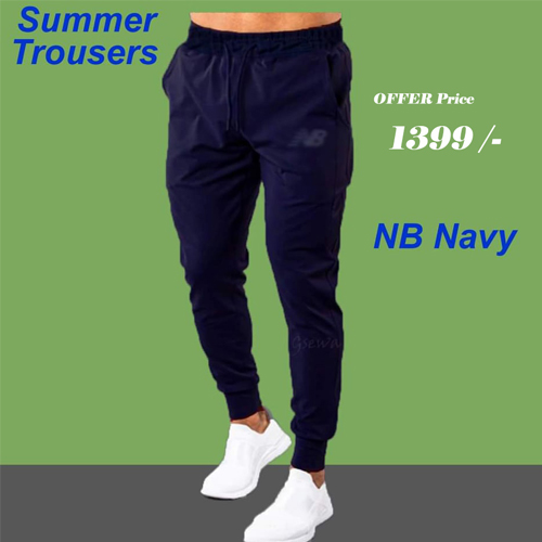 Men's Summer Navy Blue Relaxed Fit Sweatpants