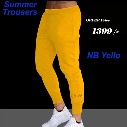 Men's Summer Yellow Relaxed Fit Sweatpants