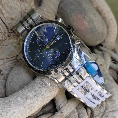 Longiness Silver Quartz Chronometer Watch