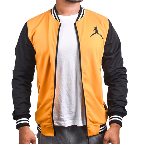 Air Jordan Yellow Black With Zipper Bomber Baseball Jacket for Men original Cotton