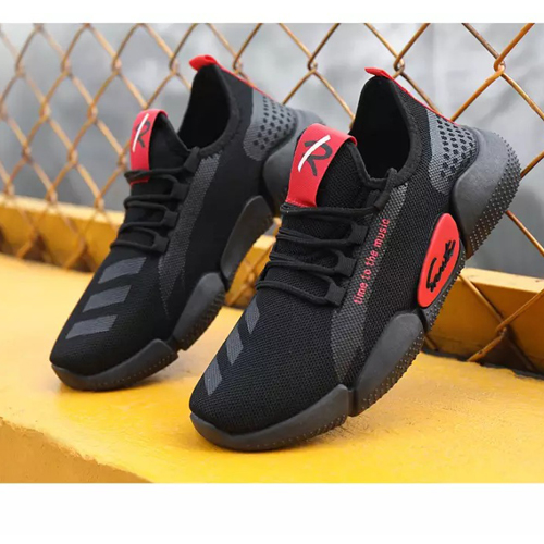 Printed  Black Running Shoes For Men
