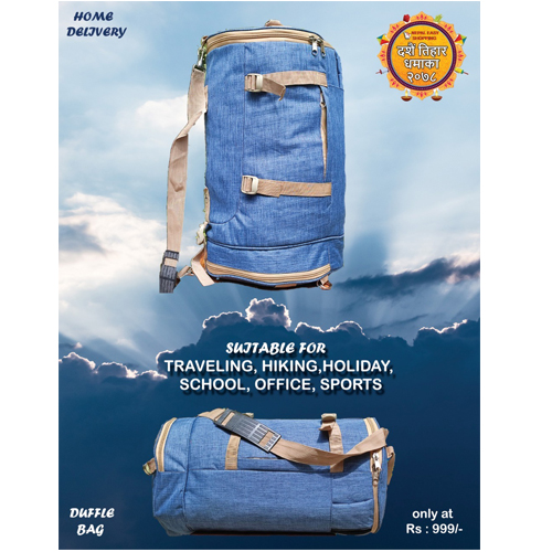 Blue Color Duffle Bag  Unisex Travel Bag Water-Resistant Duffle Bag