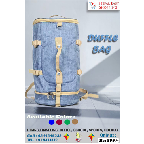 Grey Color Duffle Bag  Unisex Travel Bag Water-Resistant Duffle Bag
