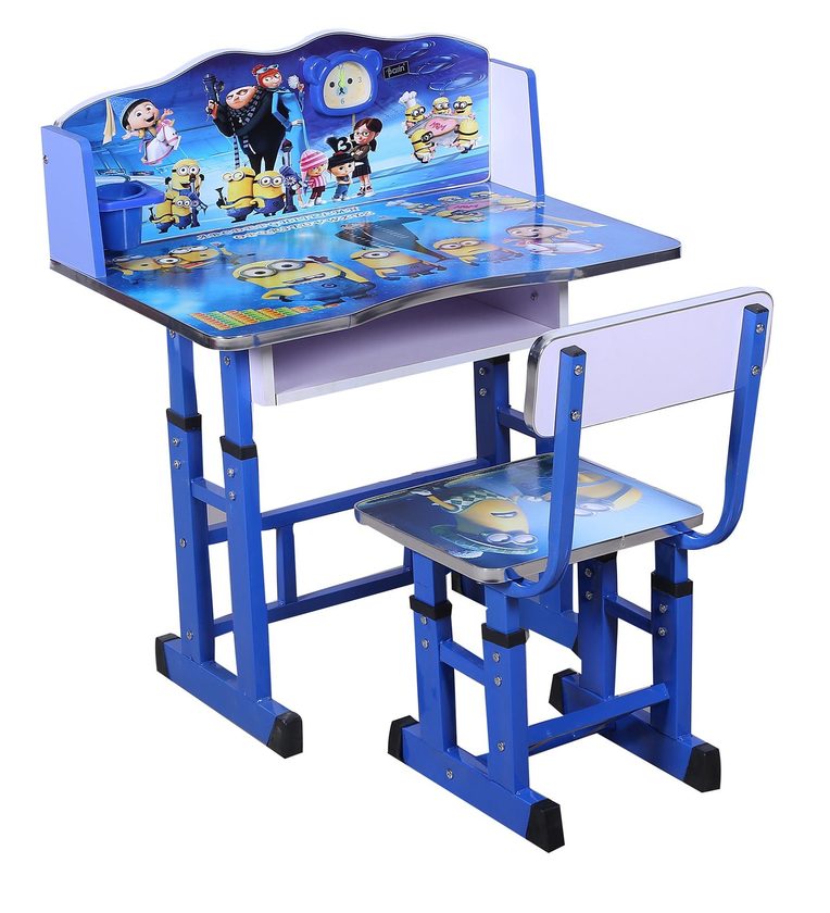 Wooden Study Table and Chair for Kids Suitable for Age-3-10 Kids In Blue Color