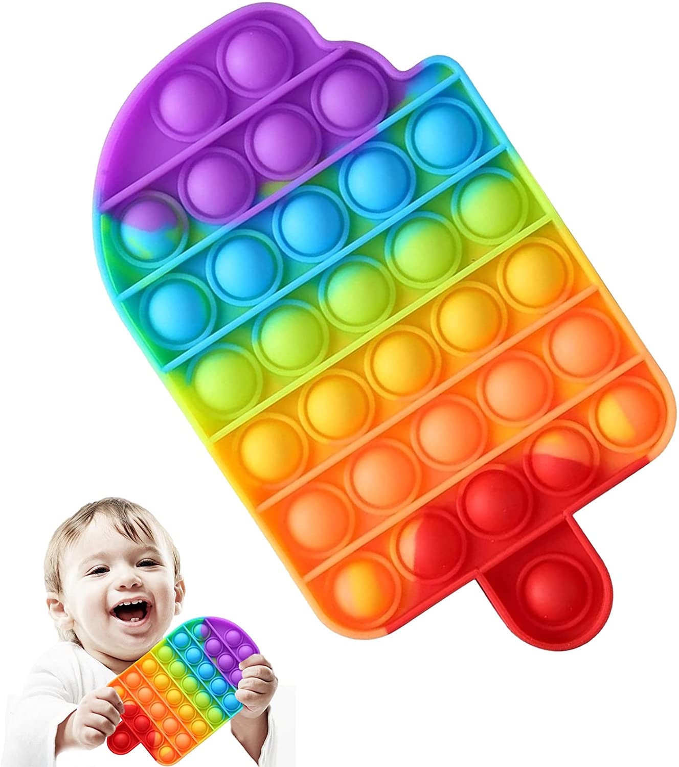 Rainbow Popsicle Pop It Fidget Toy