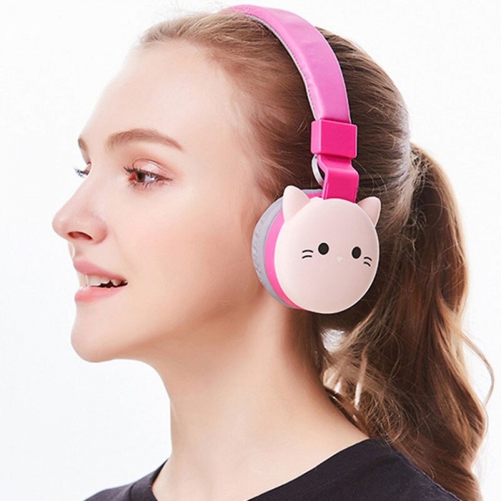 Wireless Earphones Cat Ear Bluetooth Headset Friends Kids Foldable Kids Stereo Headset 3.5mm Plug With Mic