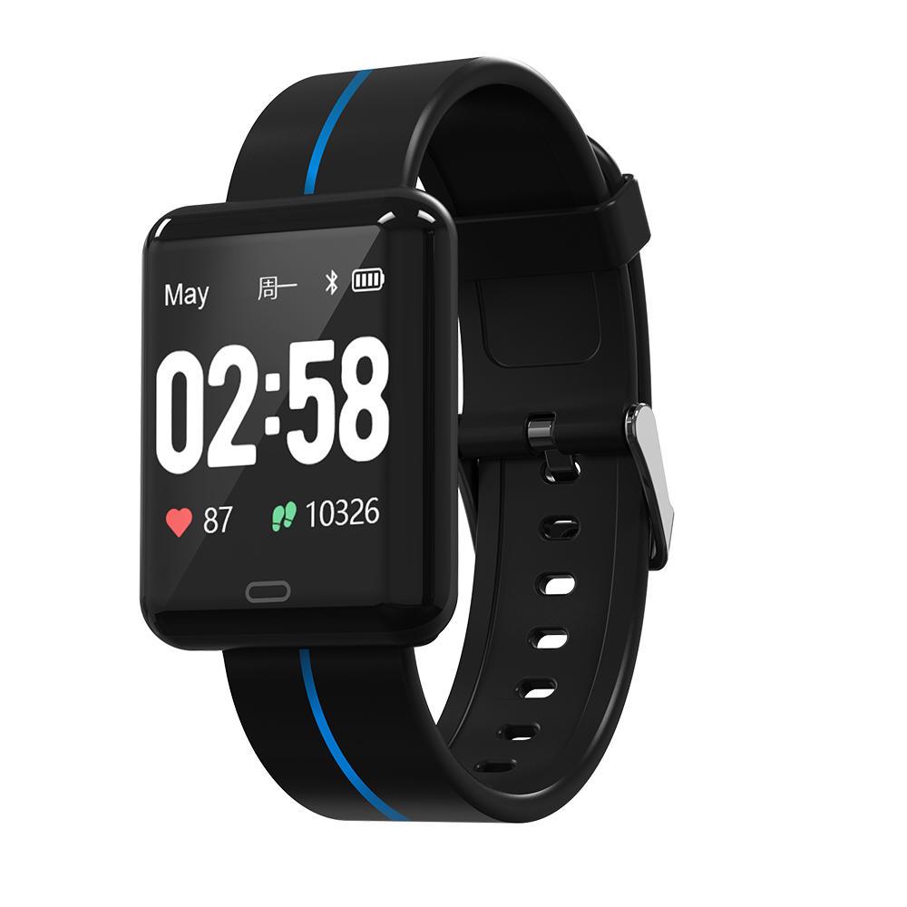Waterproof Smart Watch Pedometer Heart Rate Blood Pressure Monitor Fitness Smart Bracelet - Black