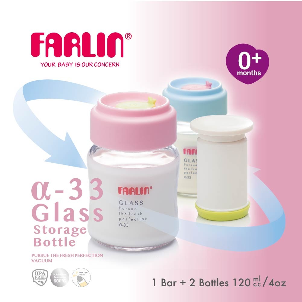 Farlin Milk Storage Bottle Glass W/Vacuum AA-21003