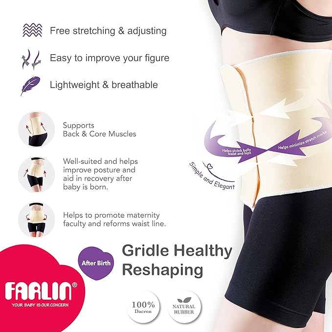Farlin Cotton Blend Breathable Postnatal Reshaping Abdominal Girdle Belt