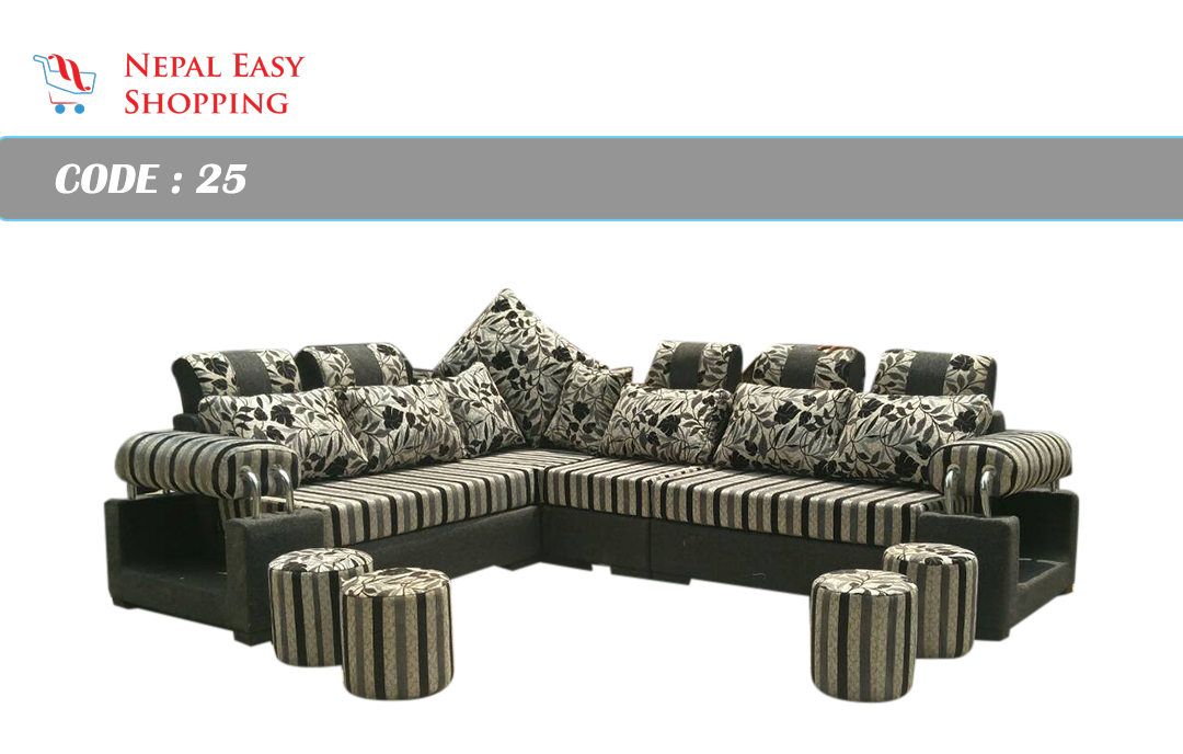 L Shape Wooden Sectional Sofa Black, Sofa And Bed Combo In Nepal